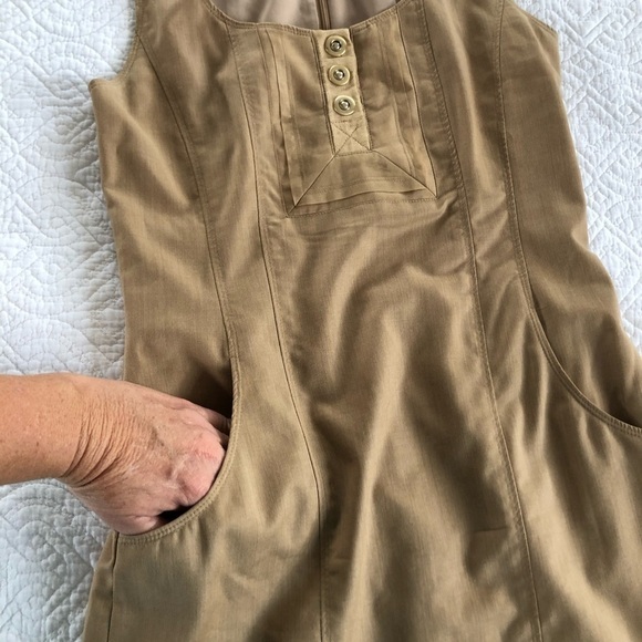 Badgley Mischka Tan Sleevleless Wool Dress - Picture 8 of 9